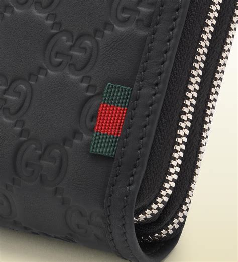 gucci zip wallet men's|gucci guccissima wallet.